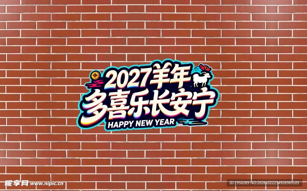 2027羊年新春祝福艺术字