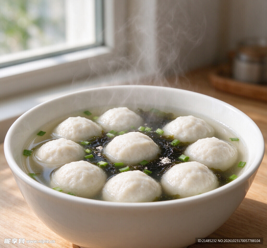 一碗鲜香清汤鱼丸