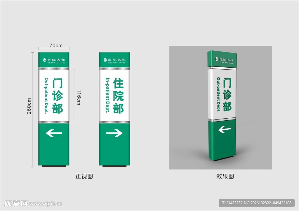 医院导视立牌样机
