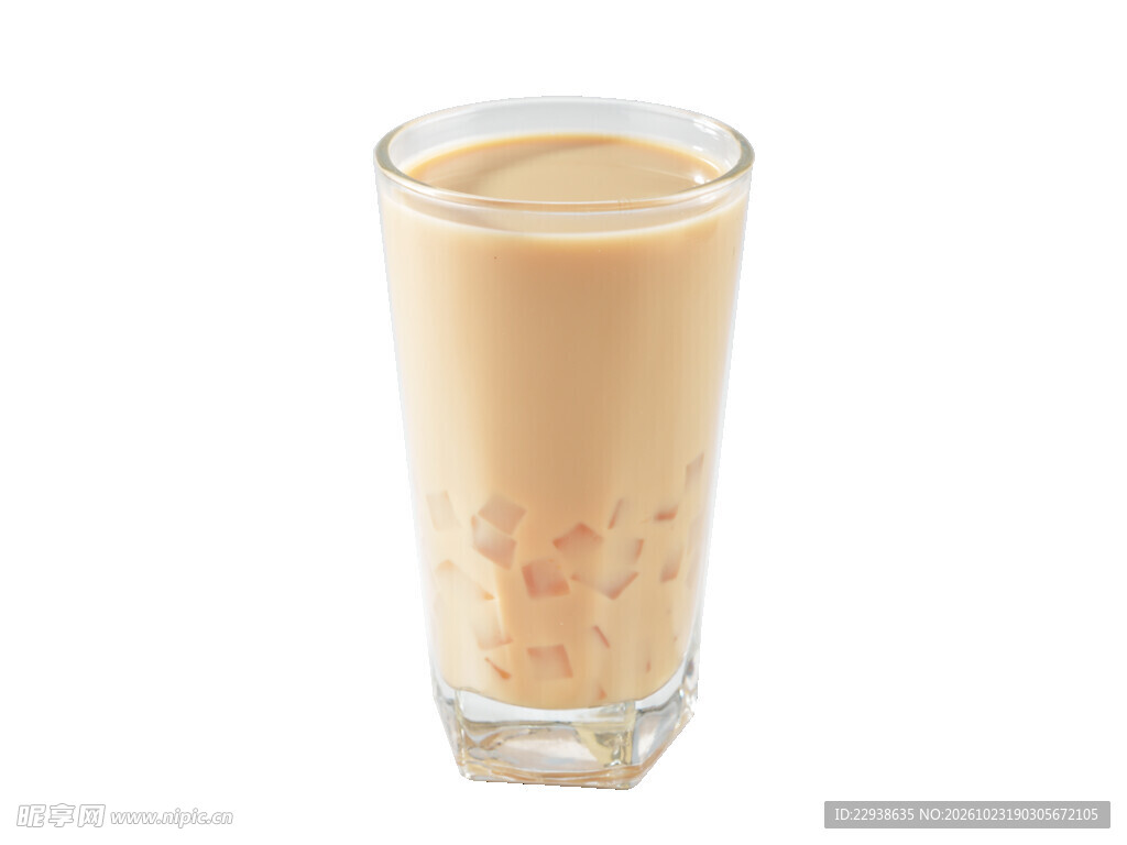 玻璃杯装奶茶