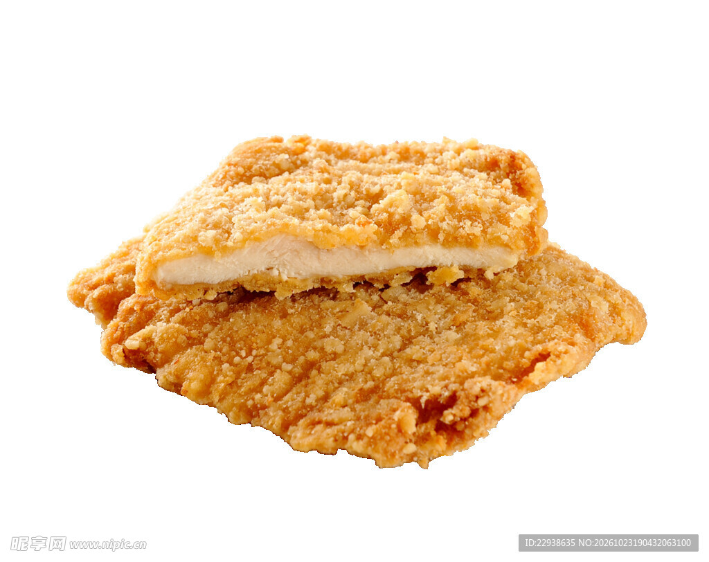 香酥炸鸡排白底图