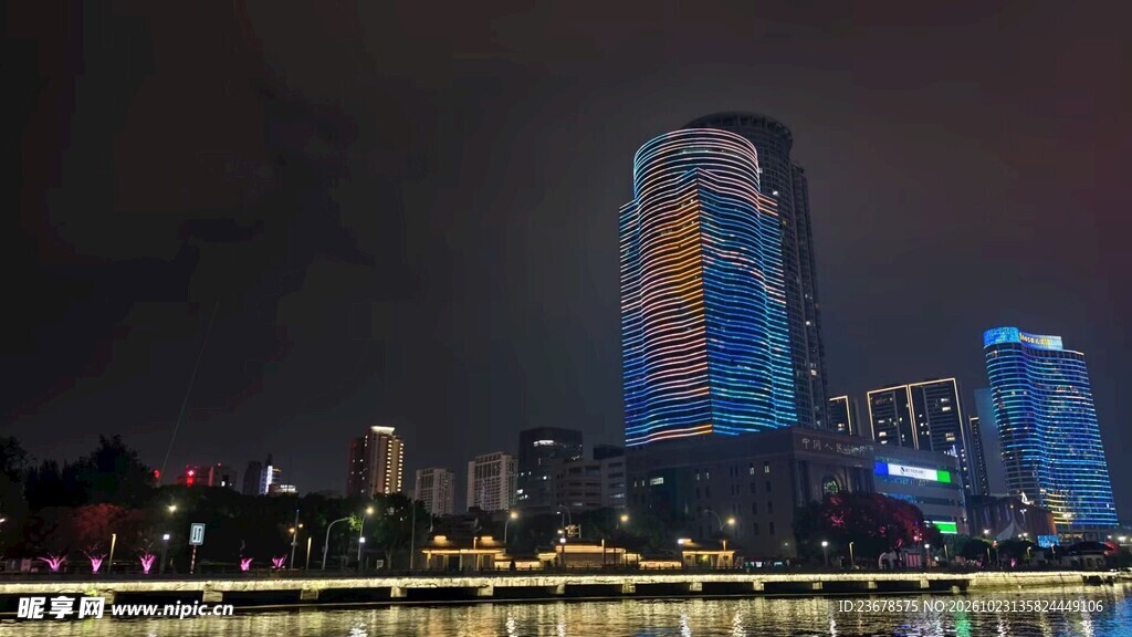 都市滨江夜景