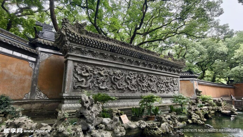 古建园林浮雕影壁