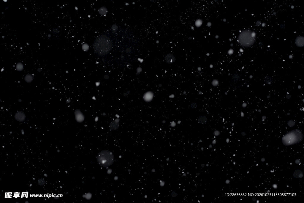 黑夜飘雪虚化背景