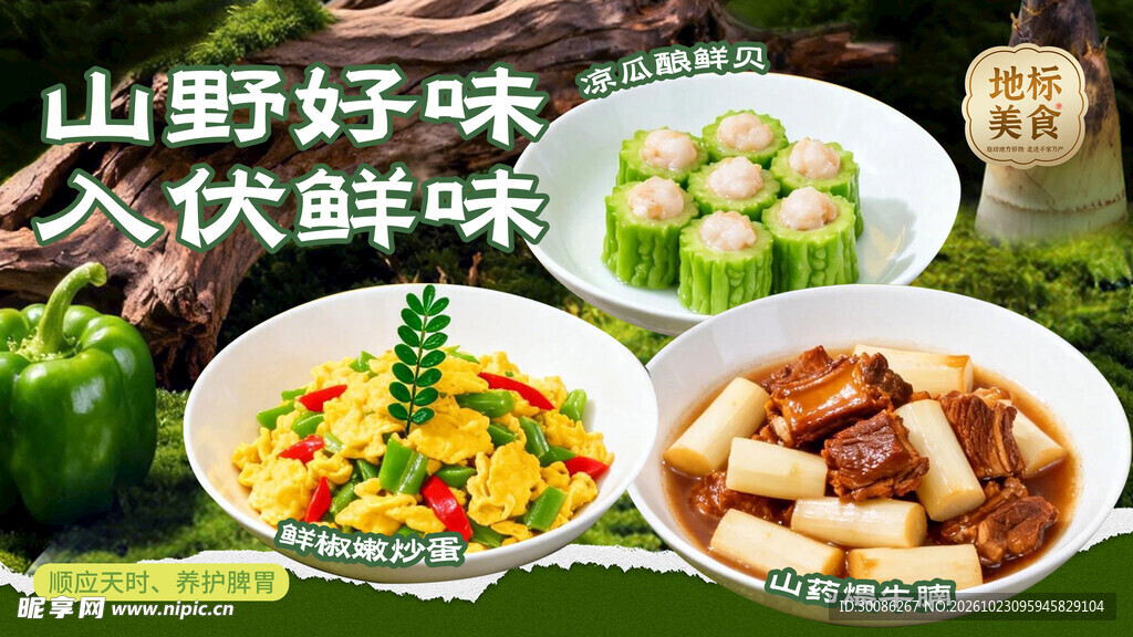 入伏山野鲜味菜品