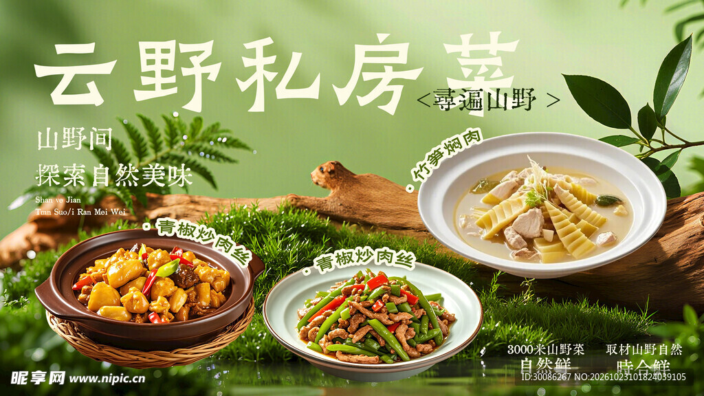 云野私房菜美食海报