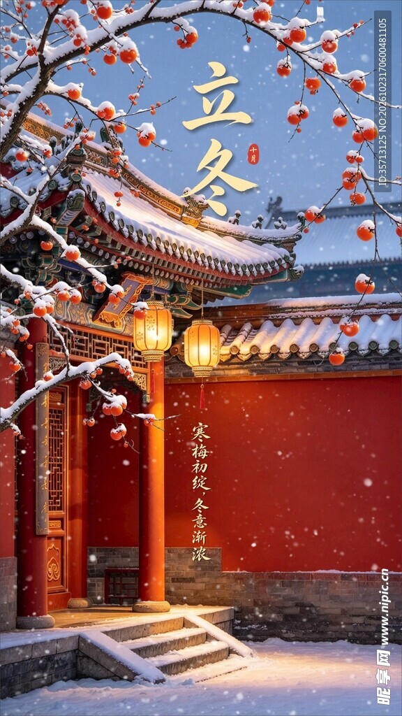 立冬朋友圈海报宣传设计图