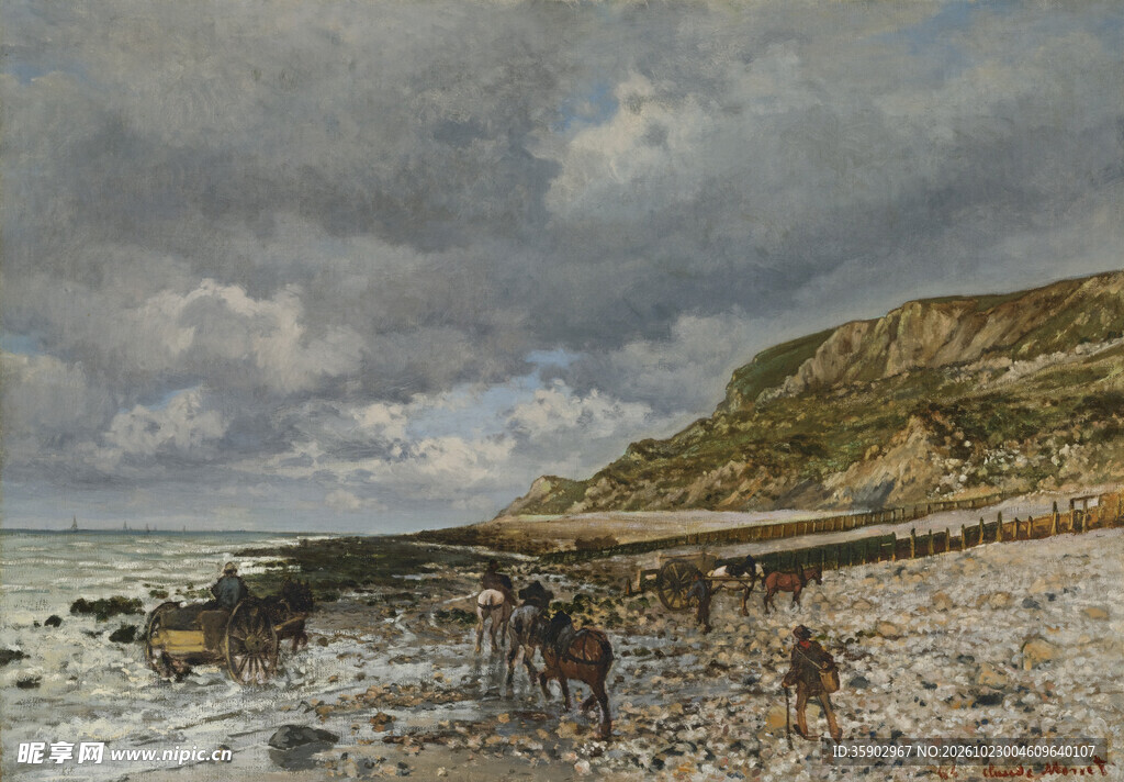 海岸风景油画