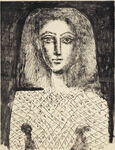 复古女性肖像版画