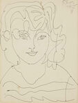 复古女性线描肖像