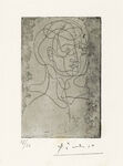 抽象人像线描版画