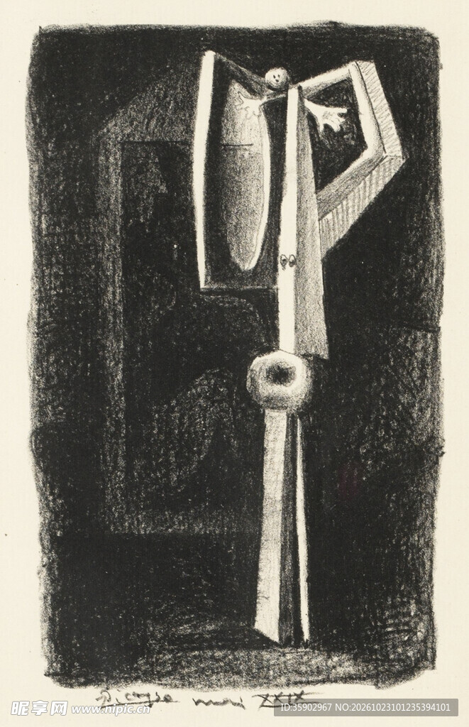 抽象复古符号版画