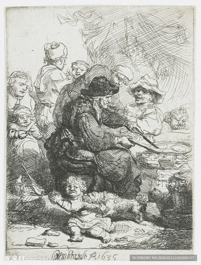 古典素描人物群像
