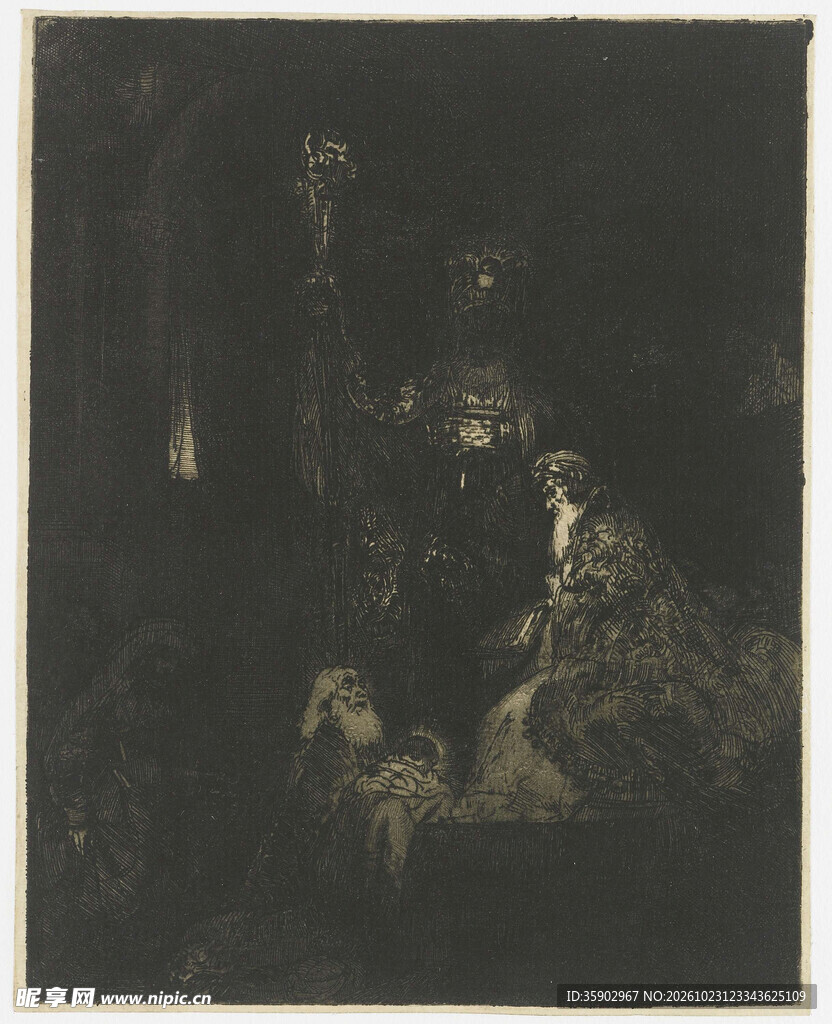 暗夜复古街巷版画