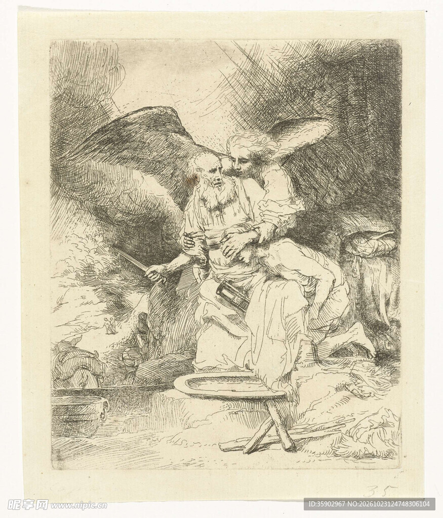 复古欧式人物素描版画