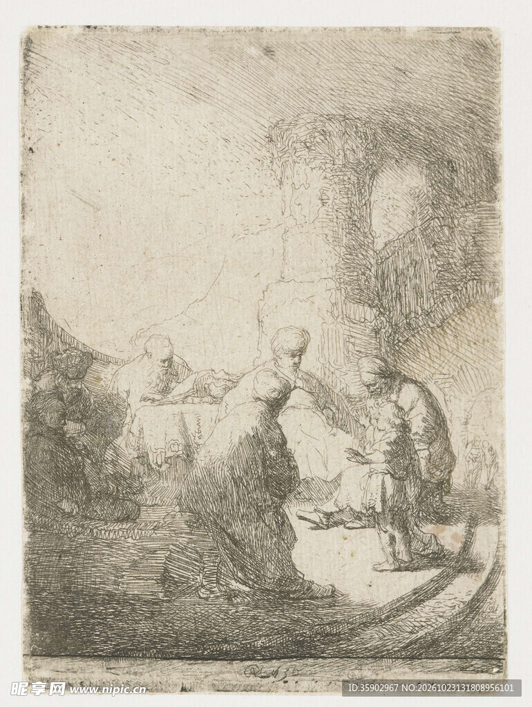 复古郊野风景版画