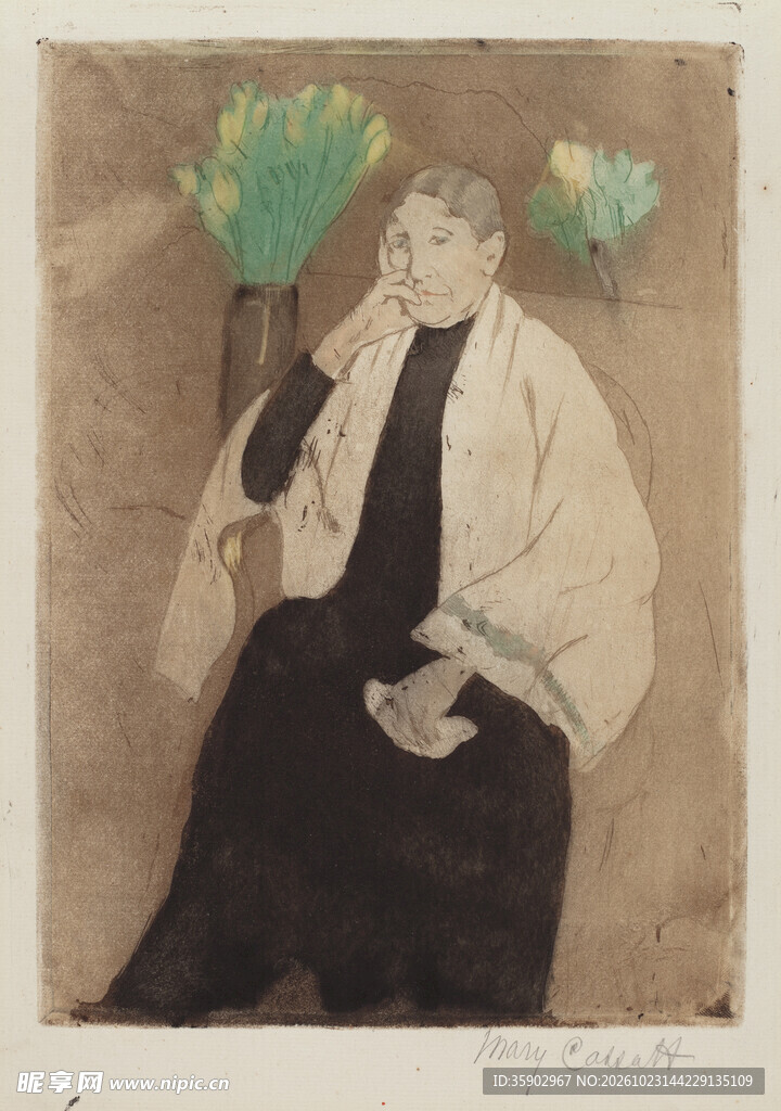 复古版画男子肖像