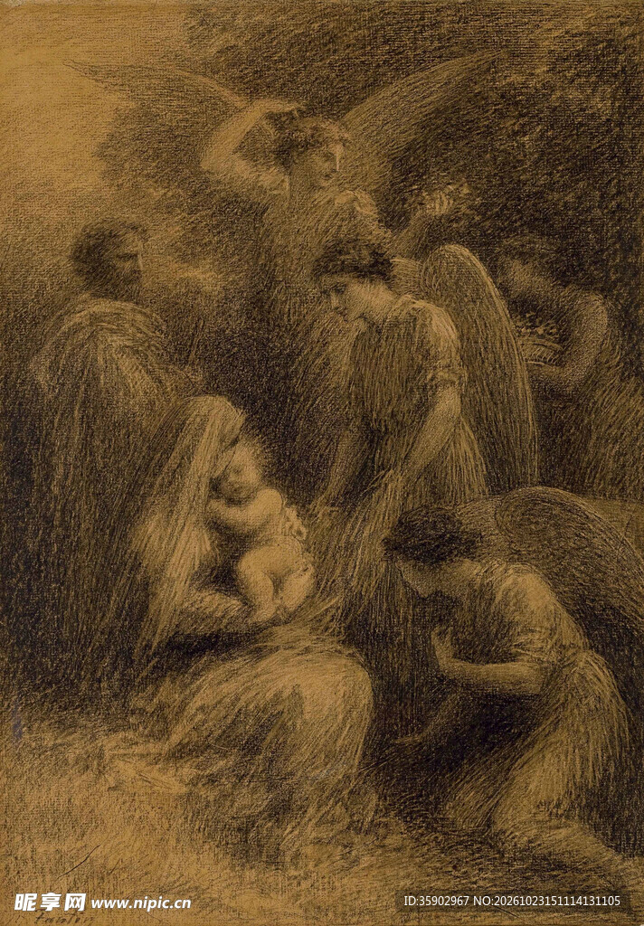 复古素描人物群像