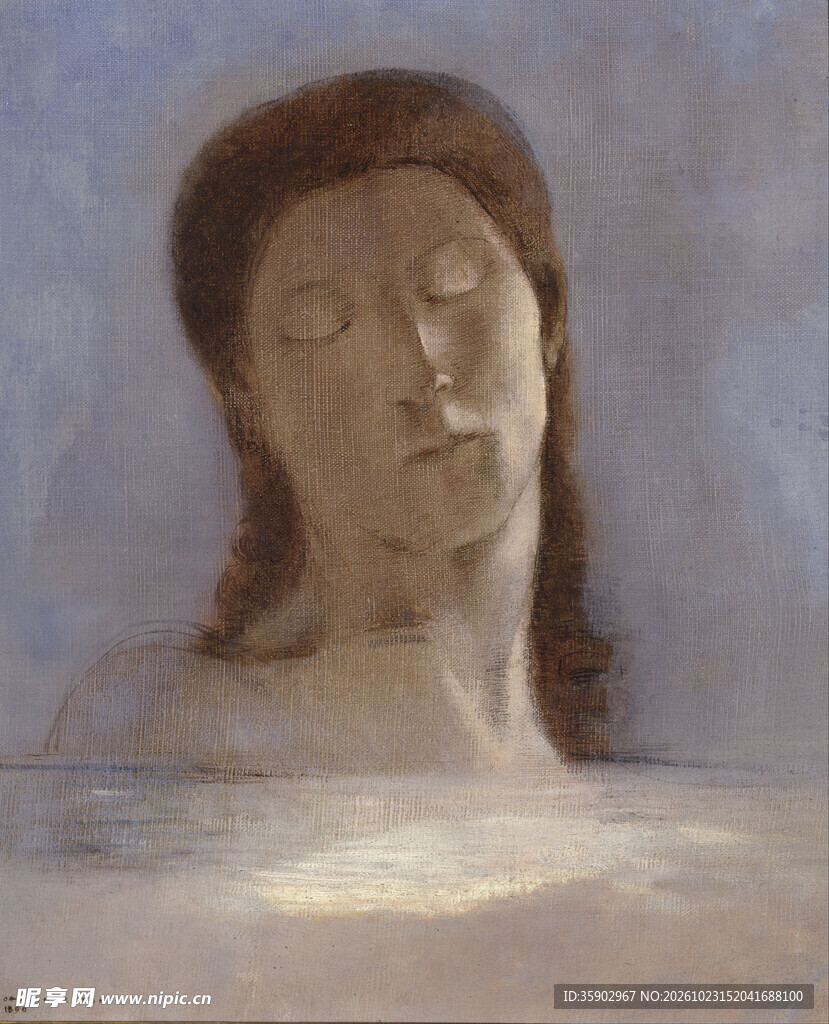 朦胧女性肖像艺术画