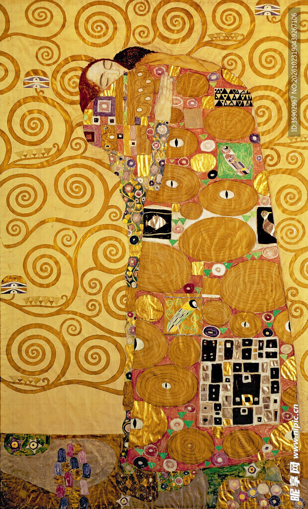 克里姆特金色相拥名画