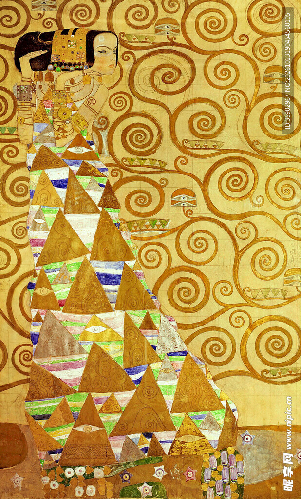 克里姆特金色抽象装饰画