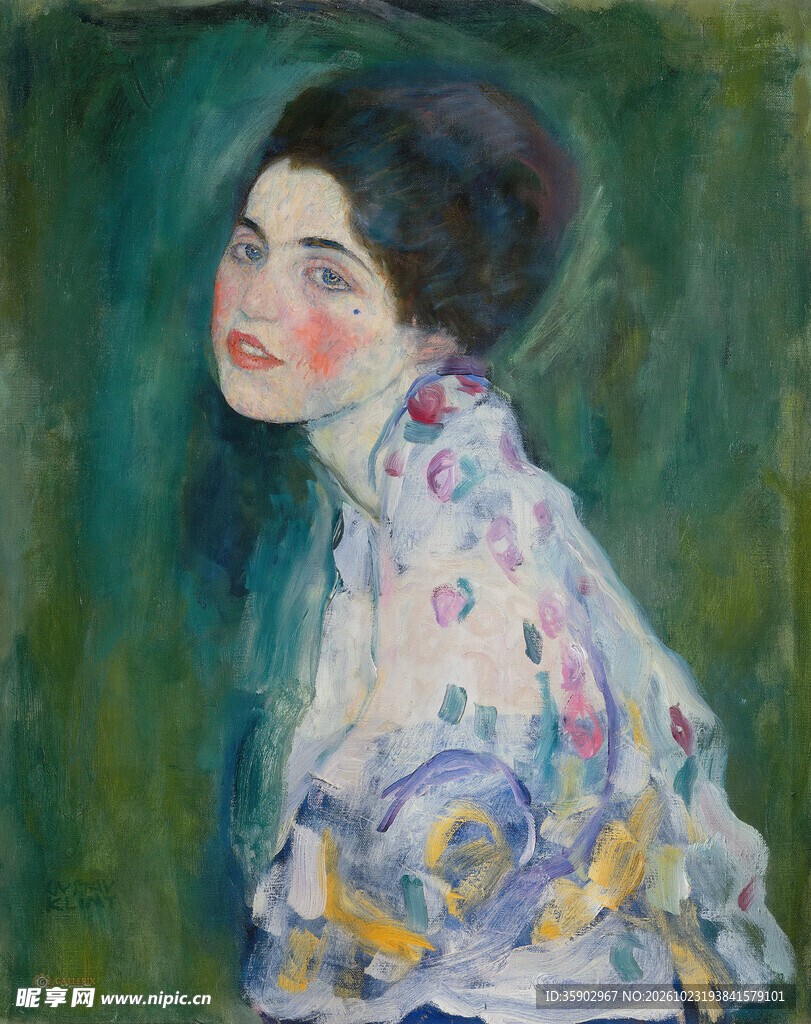 克里姆特女性肖像油画