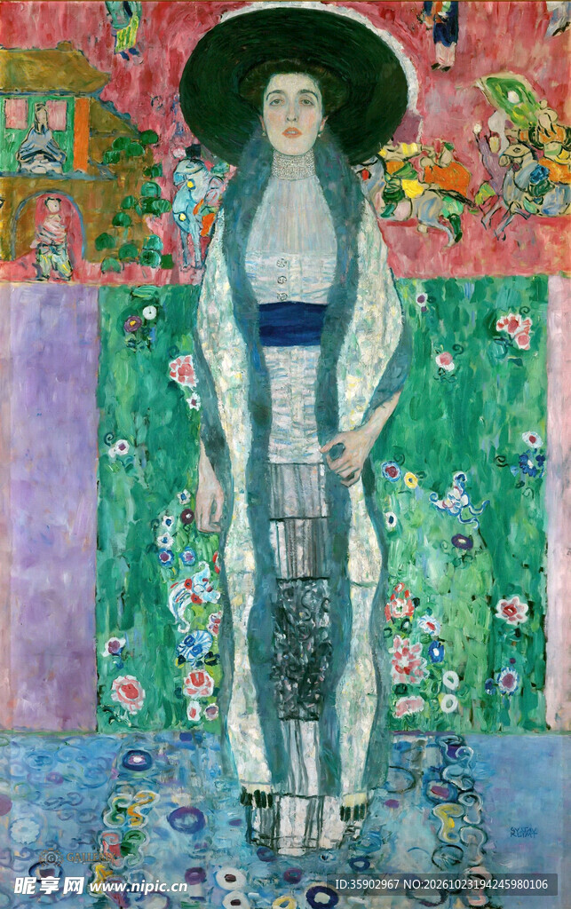 克里姆特女性肖像油画