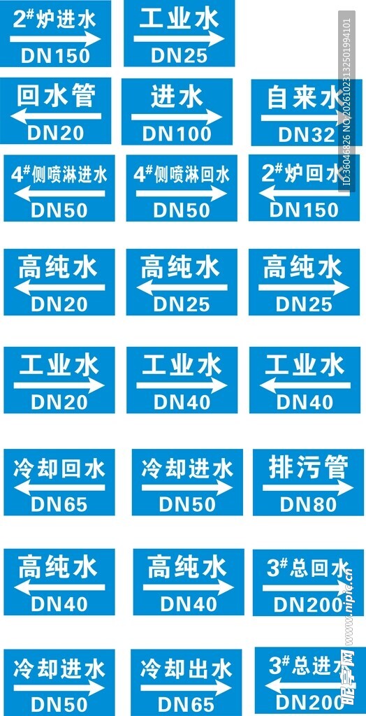 管道介质流向标识牌