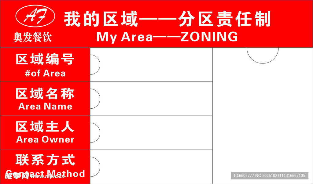 分区责任制公示牌