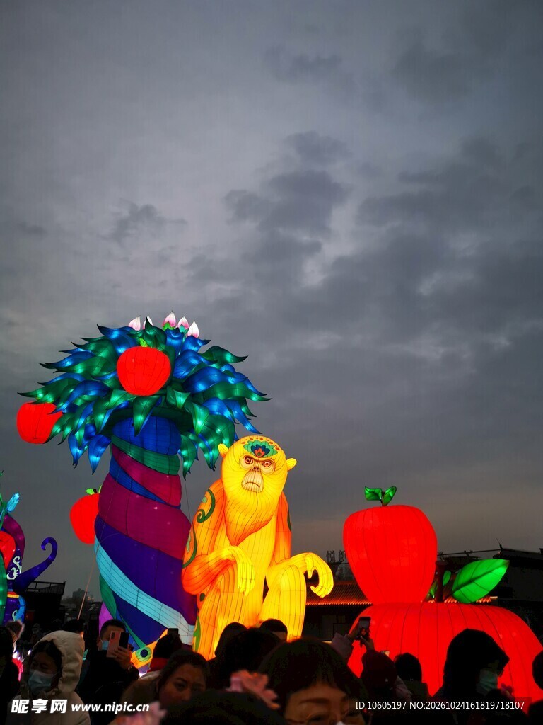 夜间绚烂花灯展