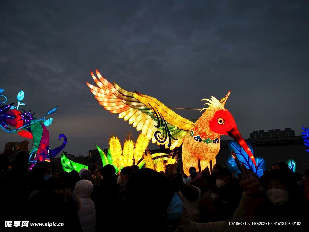 夜间绚烂花灯展