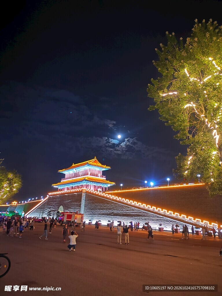 正定南门城楼夜景