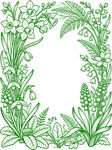 铃兰风信子鲜花圆形底纹