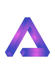 紫蓝渐变立体字母A