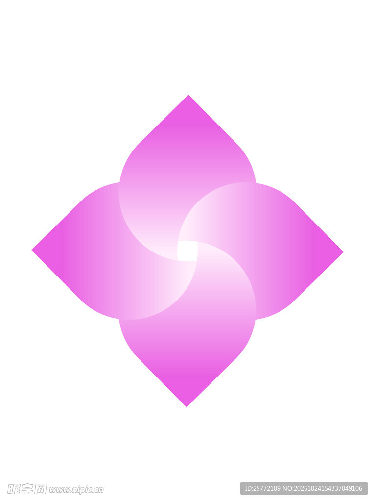 粉色渐变四叶花图案
