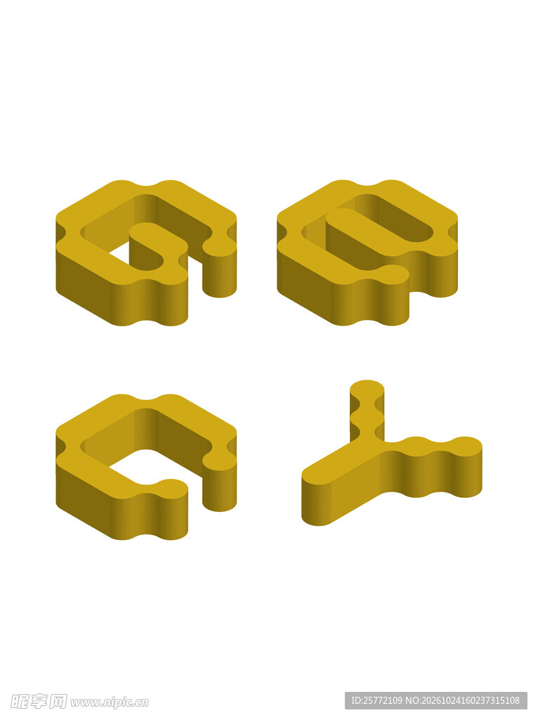 立体字母gecy