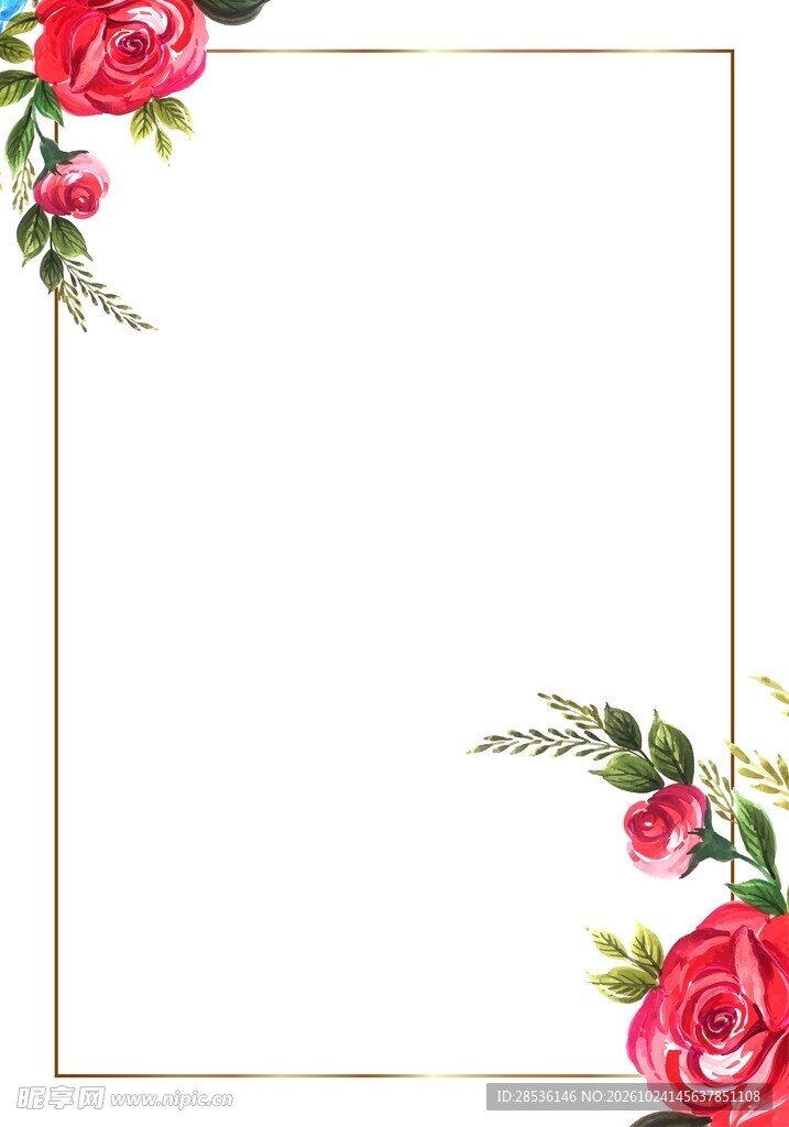 玫瑰花卉边框