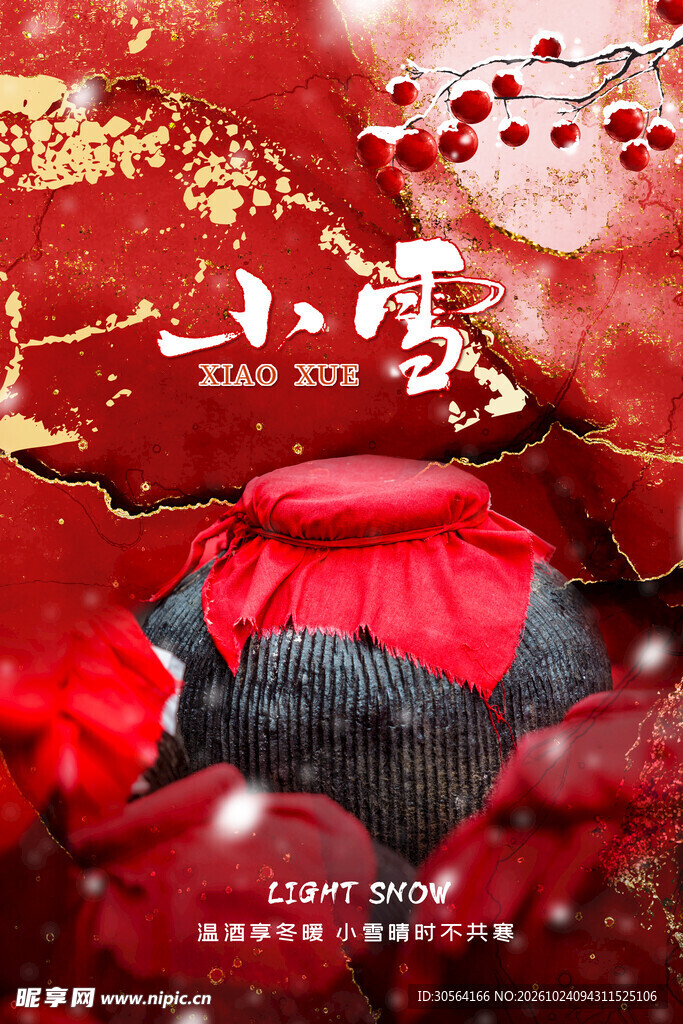 小雪节气国风主题海报