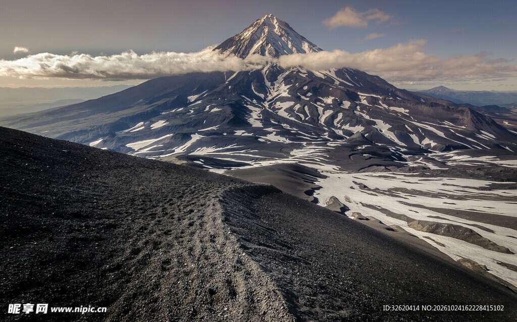 火山雪山自然风光