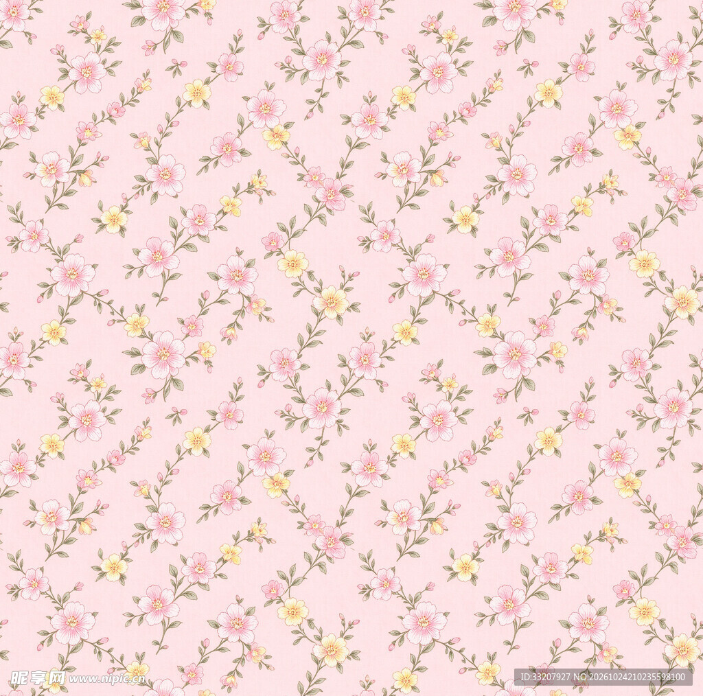 粉色小碎花无缝底纹