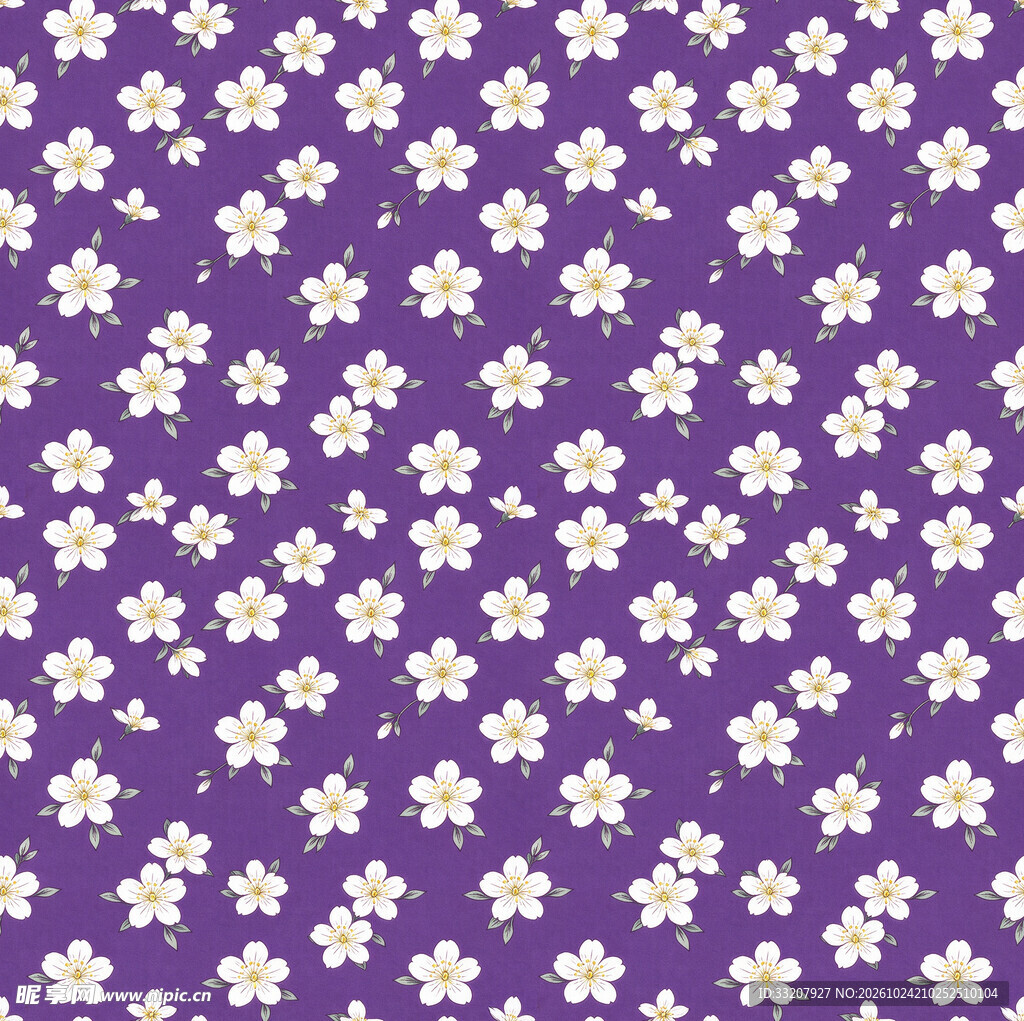 紫底碎花无缝图案