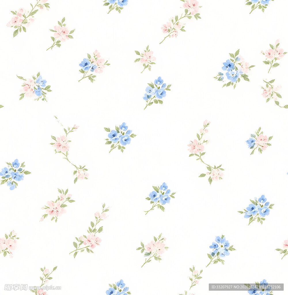 清新小碎花无缝图案