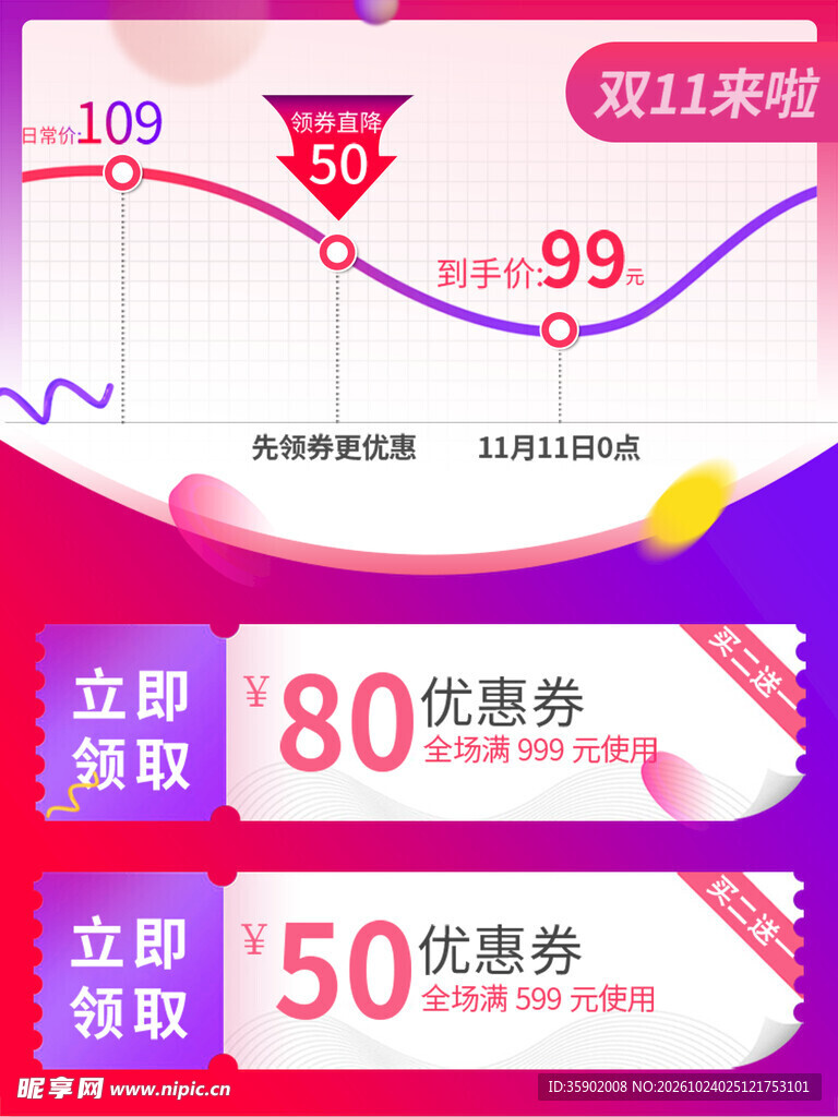 双11优惠领券弹窗