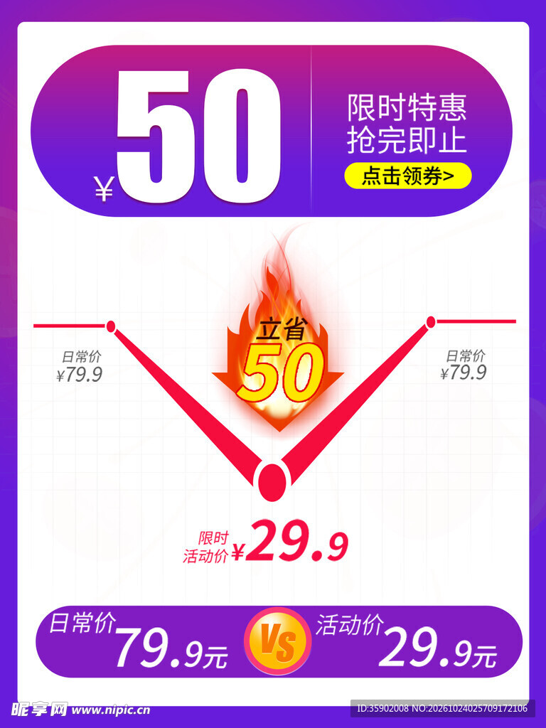 限时特惠50元优惠券