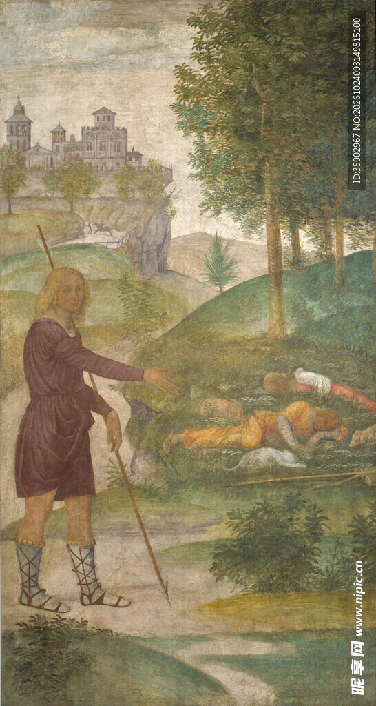 郊野古典人物风景油画