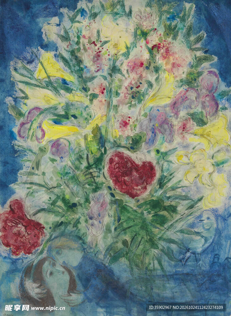印象派花束静物油画