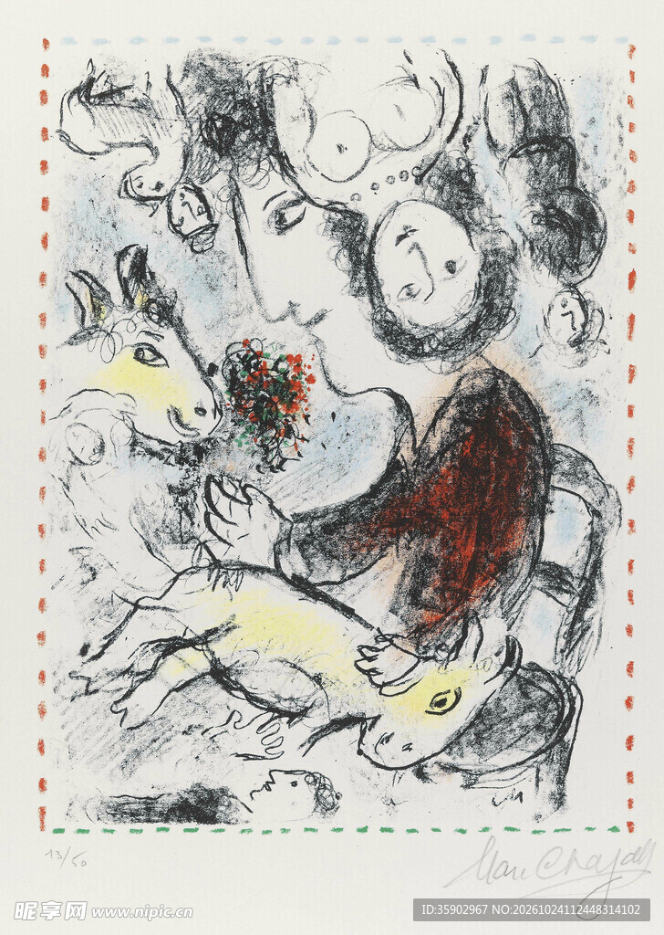 梦幻抽象人物版画