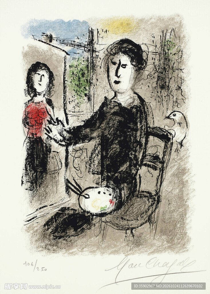 女画家日常创作场景