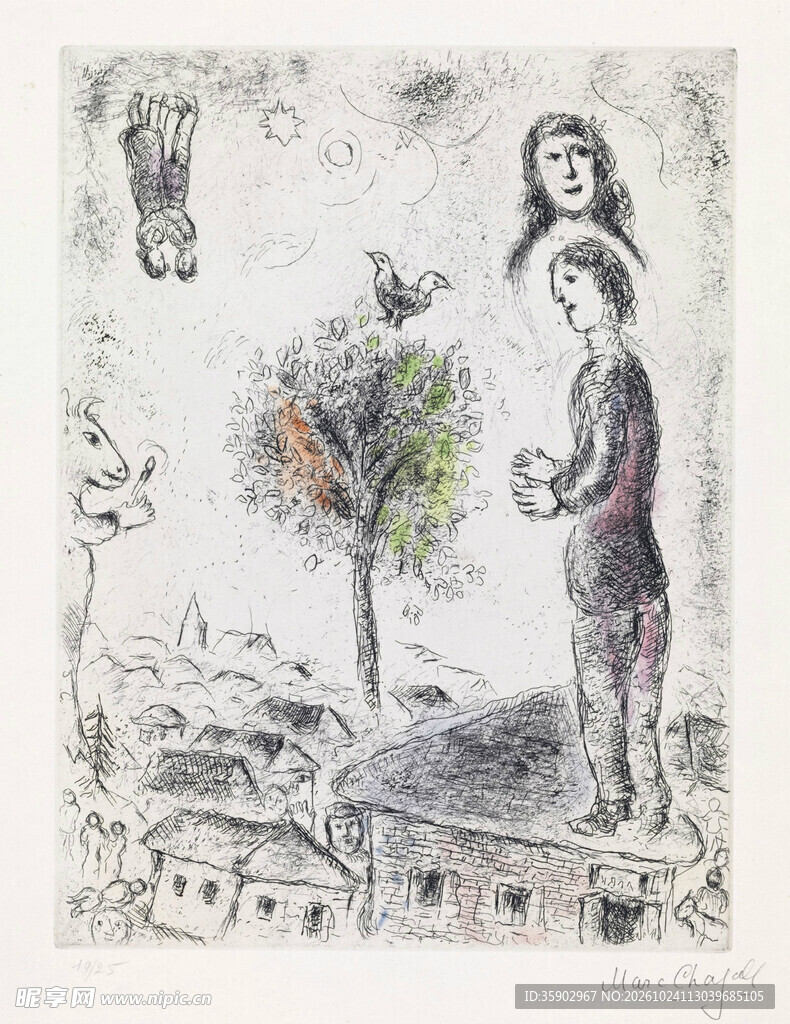 超现实风格人物版画