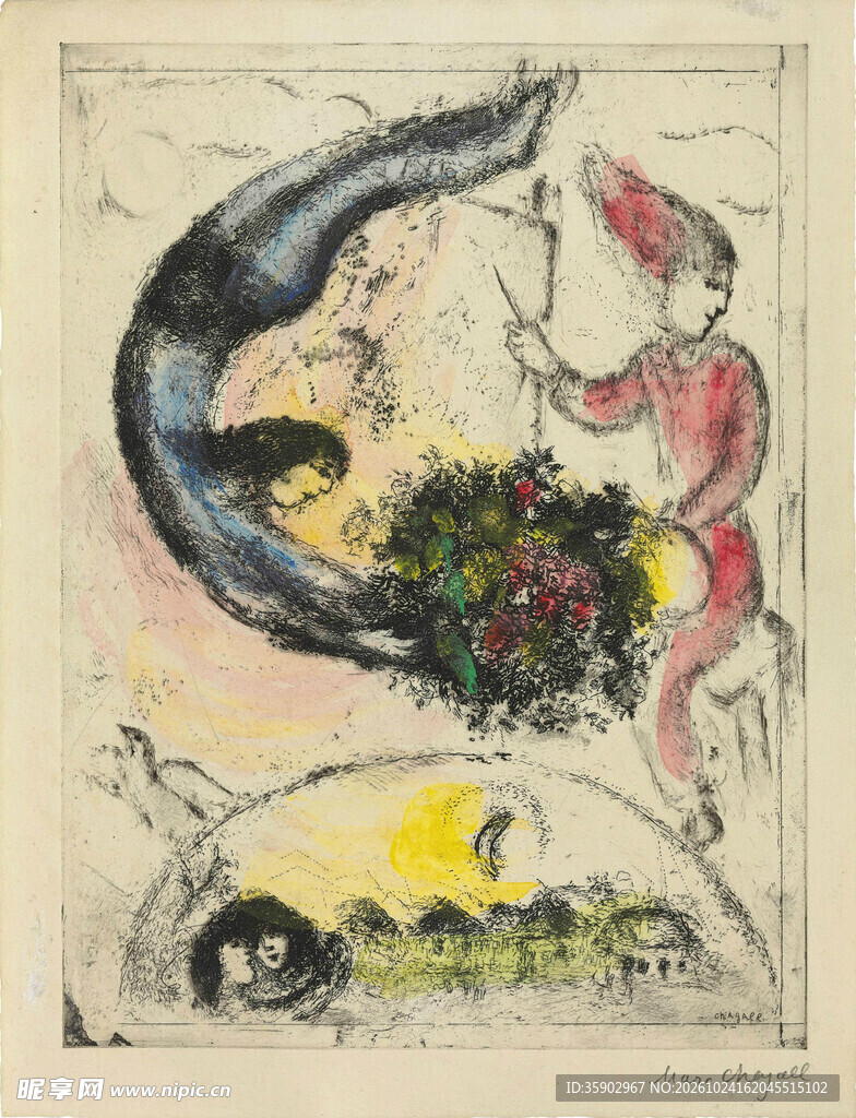 抽象梦幻手绘插画